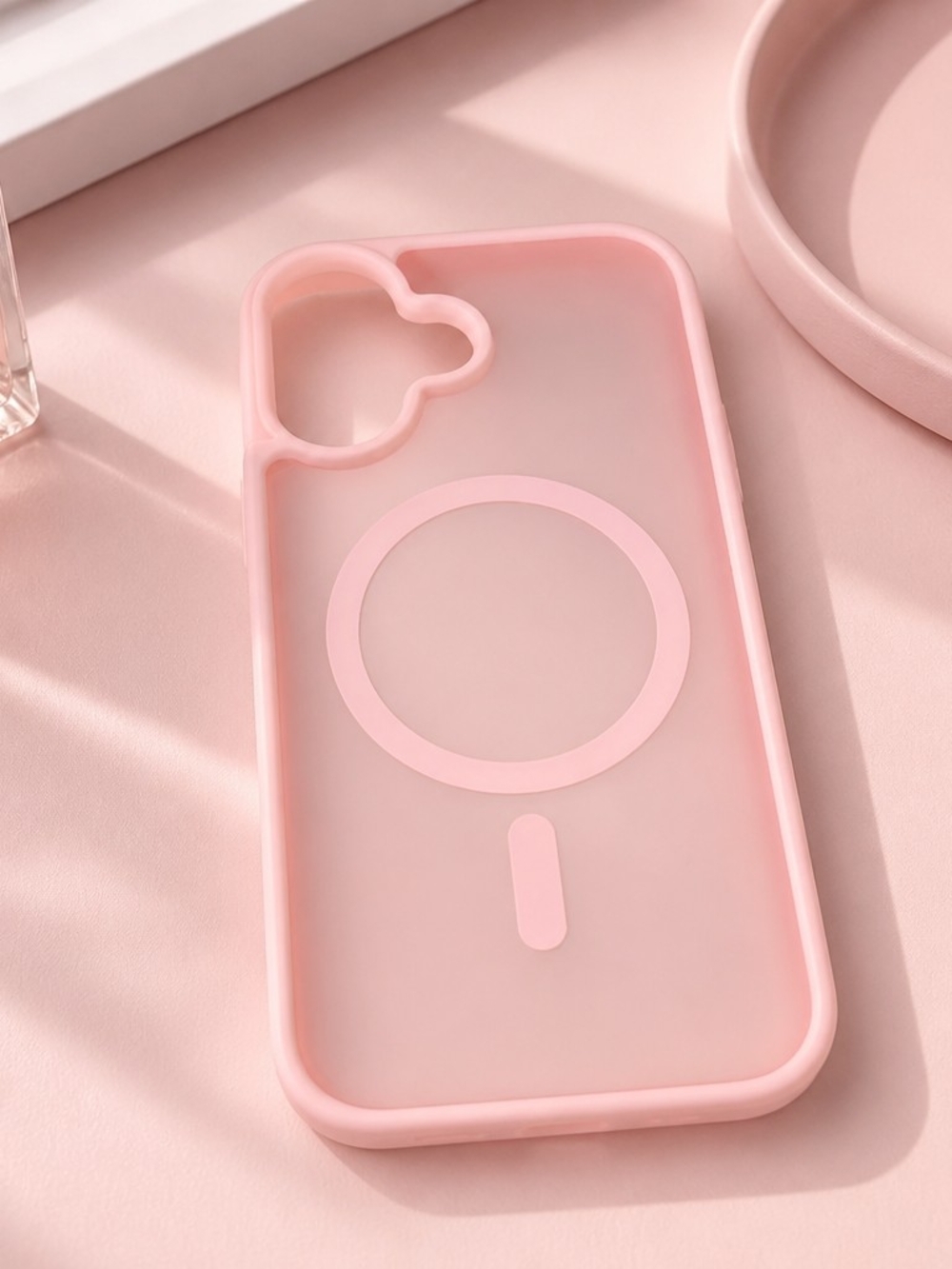 Pink MagSafe-Compatible Silicone Phone Case For IP16